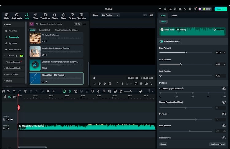 audio ducking in filmora