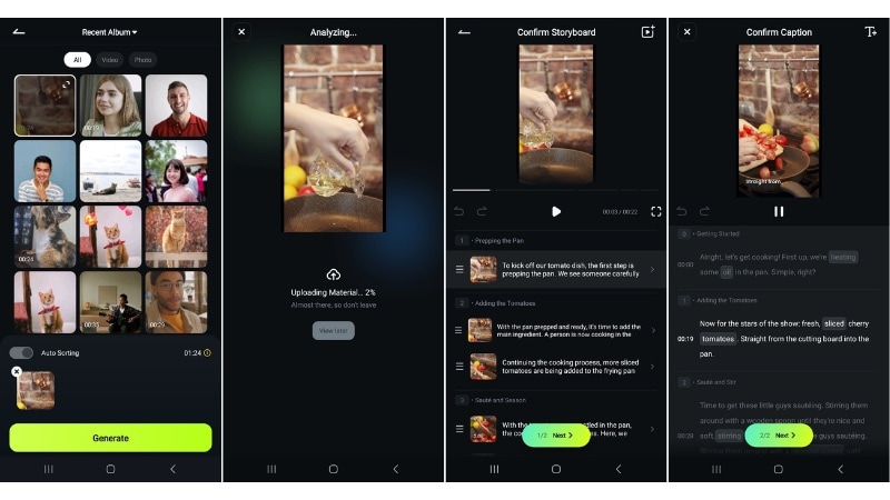import clips and review the storyboard
