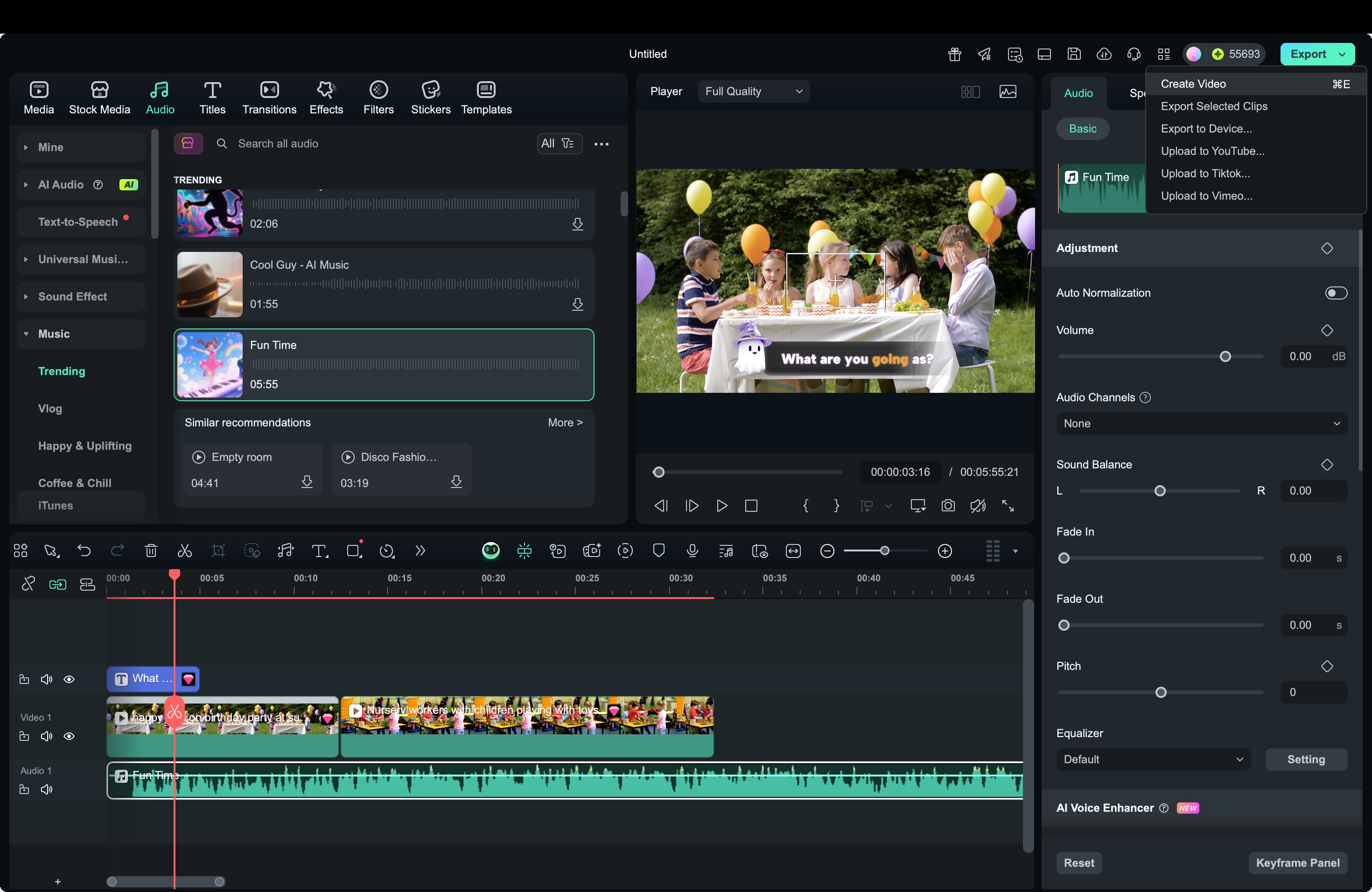 export interactive video filmora