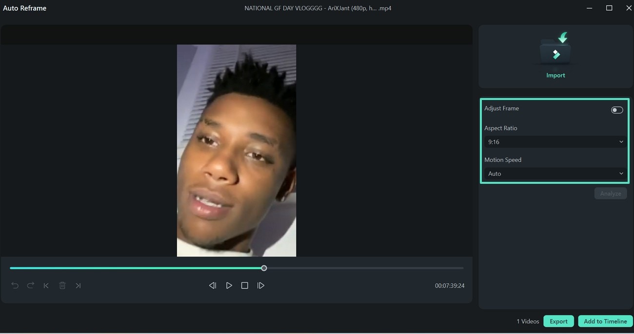 execute auto reframe feature