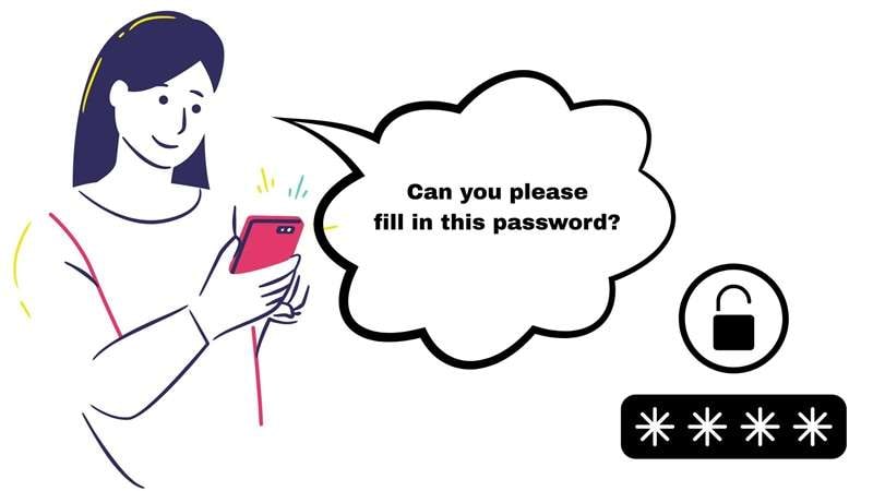asking for personal passowords