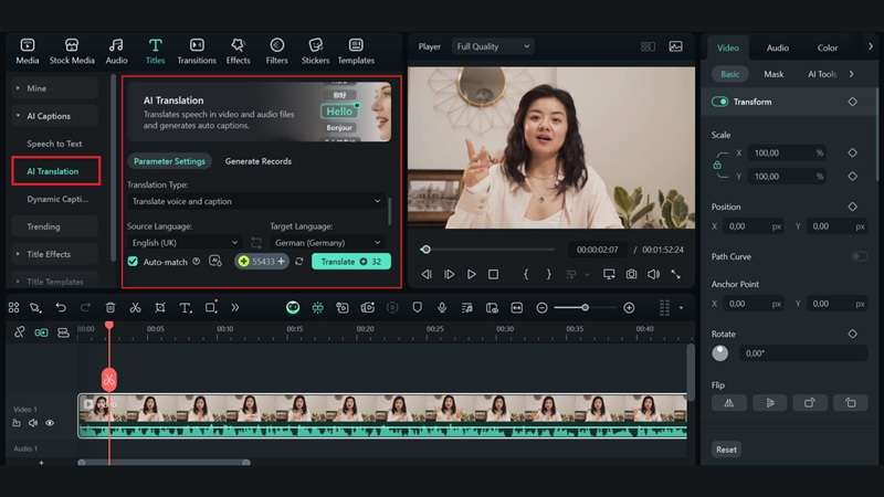 access and use ai translation