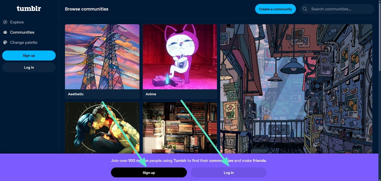login or sign up tumblr