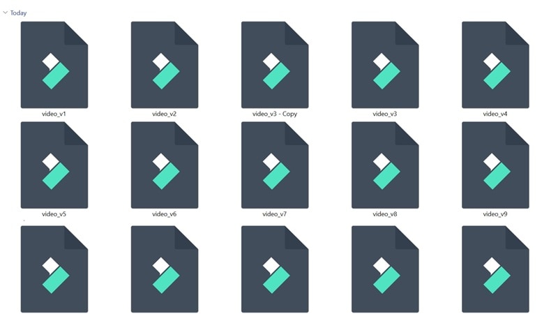 manual versioning of filmora files