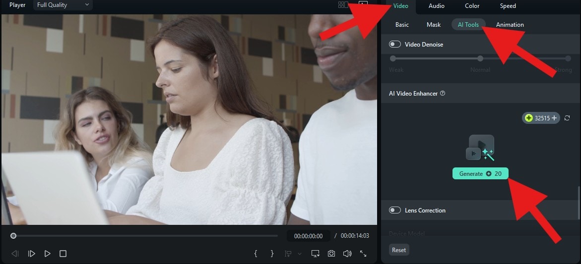 activate ai video enhancer filmora desktop