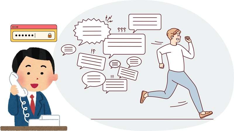 asking passwords and other sensitive info