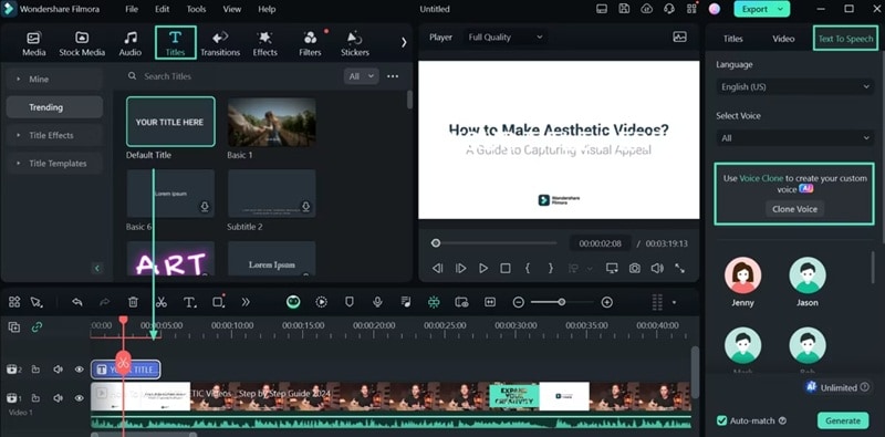 find the ai voice cloning feature