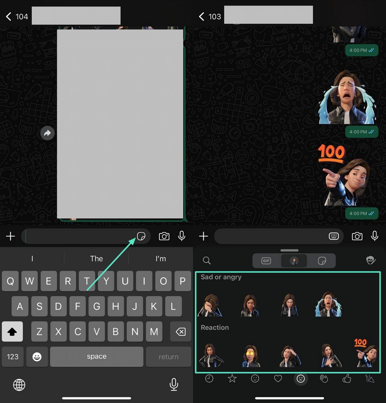 send avatar sticker in chat