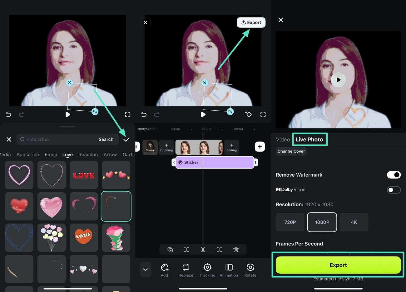 export as live photos