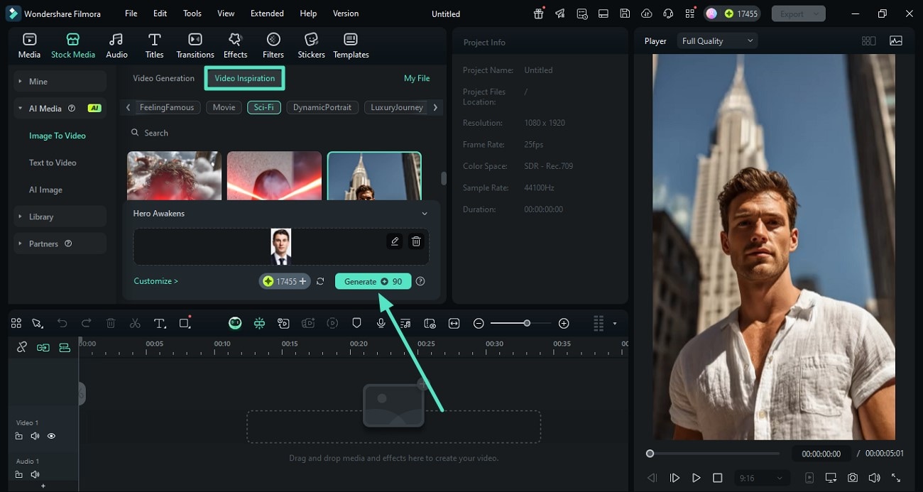 select template generate video