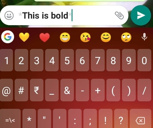 Whatsapp Text Tricks Bold