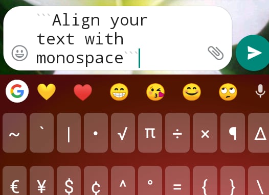 Whatsapp Text Tricks Monospace