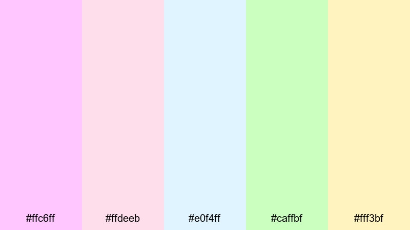 whimsical midway pastels carnival color palette with hex codes