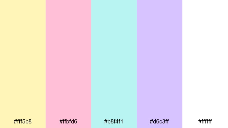 whipped banana pop pastel yellow color palette with hex codes