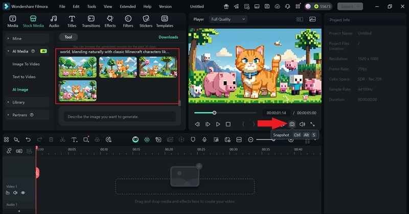 select and download filmora ai image