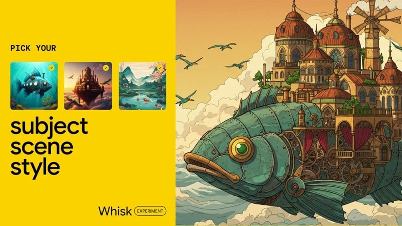 combining three pictures with whisk ai