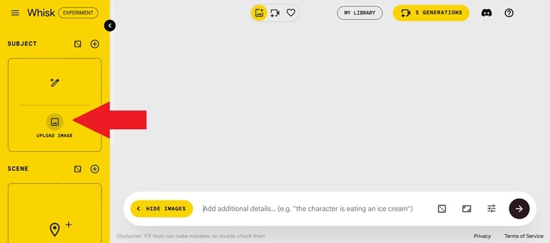 upload images in each category