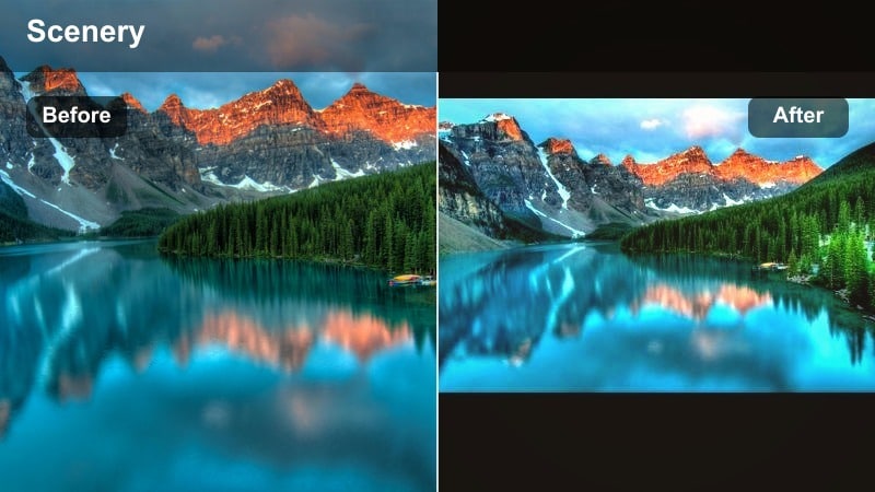 Pastel blue dusk over mountains with soft muted colors