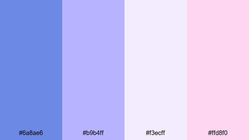 whispering hydrangea fields cornflower color palette with hex codes