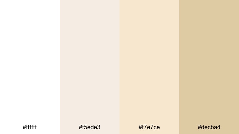 whispering lace champagne gold color palette with hex codes