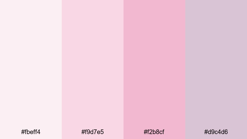 whispering rose mist rose color palette with hex codes