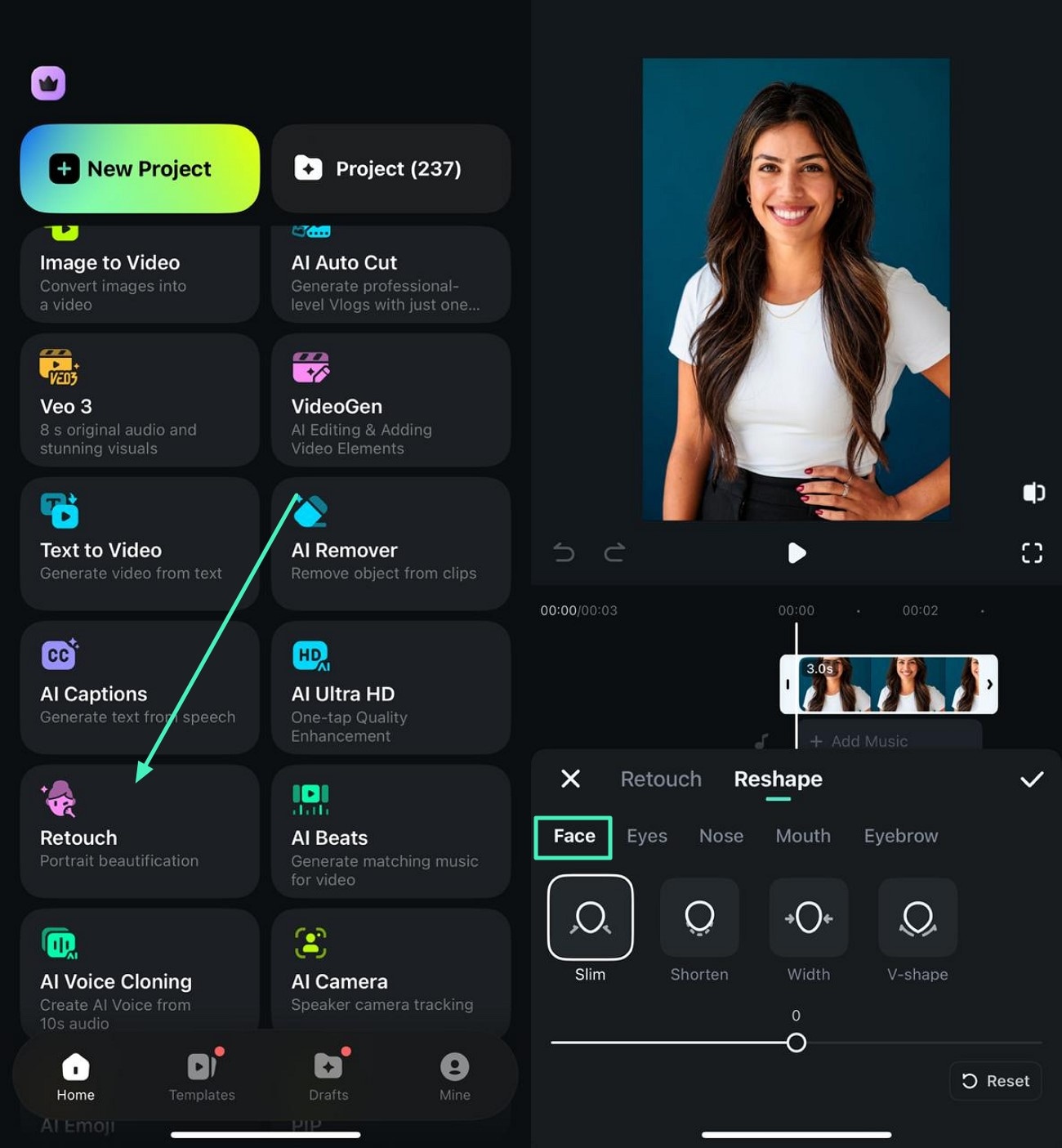 portrait beautification to fix blurry instagram photos on iphone