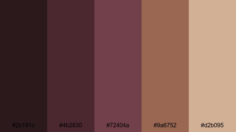 wild berry soil purple brown color palette with hex codes