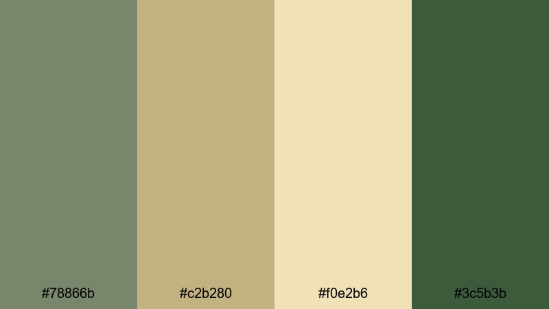 wild grasslands horizon olive drab color palette with hex codes
