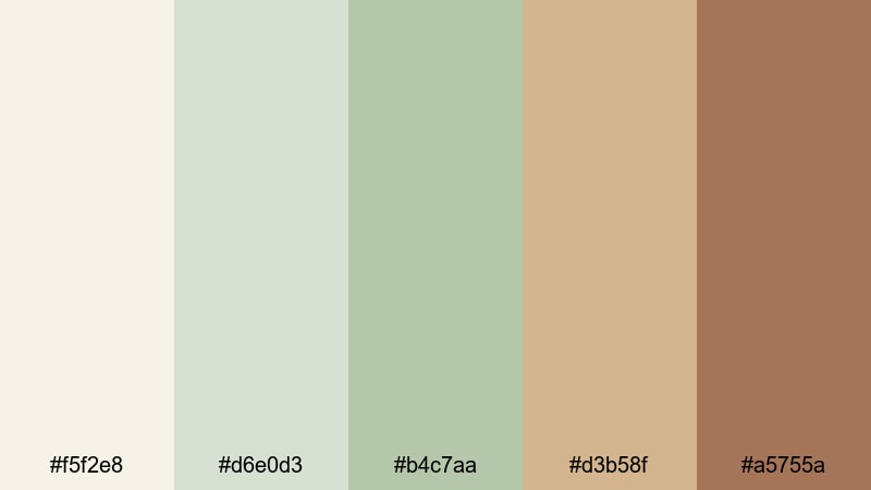 willow cottage dreams boho color palette with hex codes