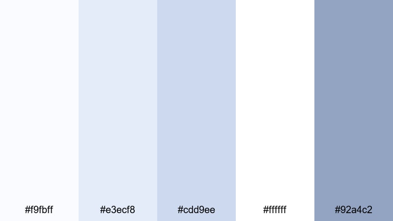 winter morning blanket white color palette with hex codes