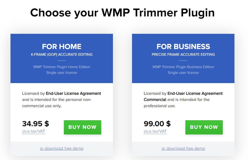  SolveigMM WMP Preços do plugin Trimmer 