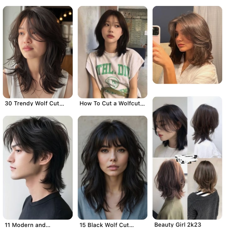 wolf cut hair