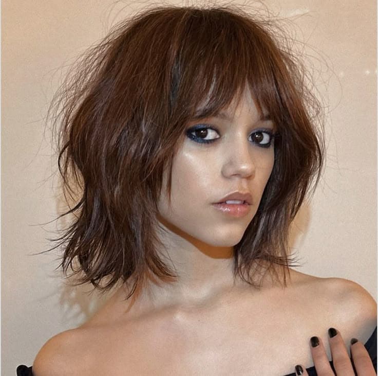 jenna ortega wolf cut hair