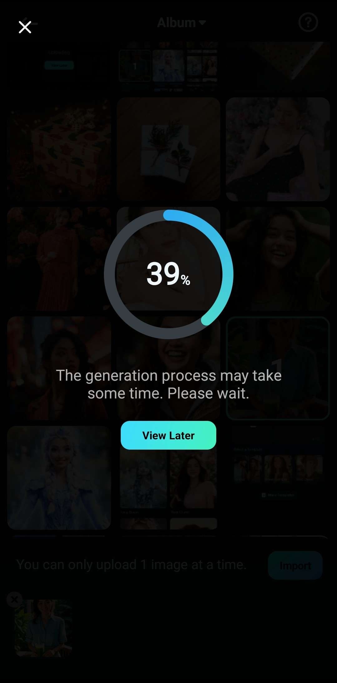 wait for ai generation process filmora
