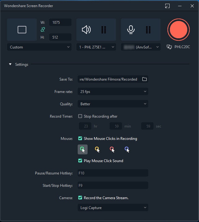 customize recorder settings