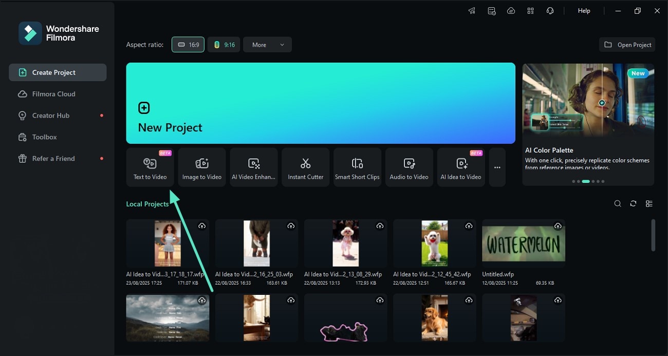 choose text to video