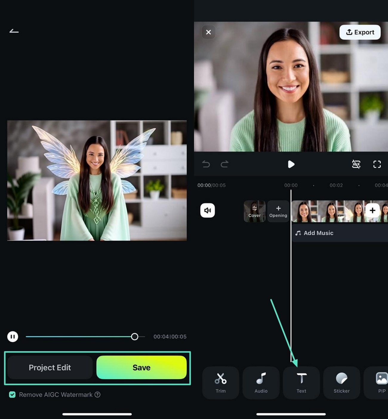 edit generated video filmora app