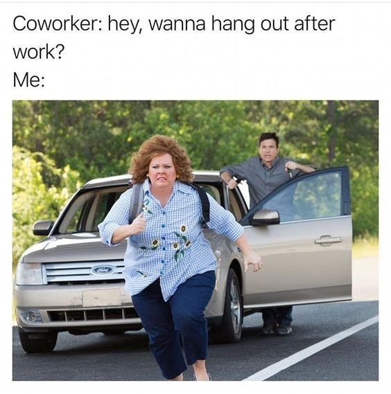 socializing with coworker meme