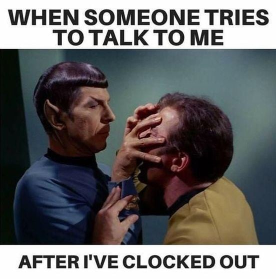 clocked out meme