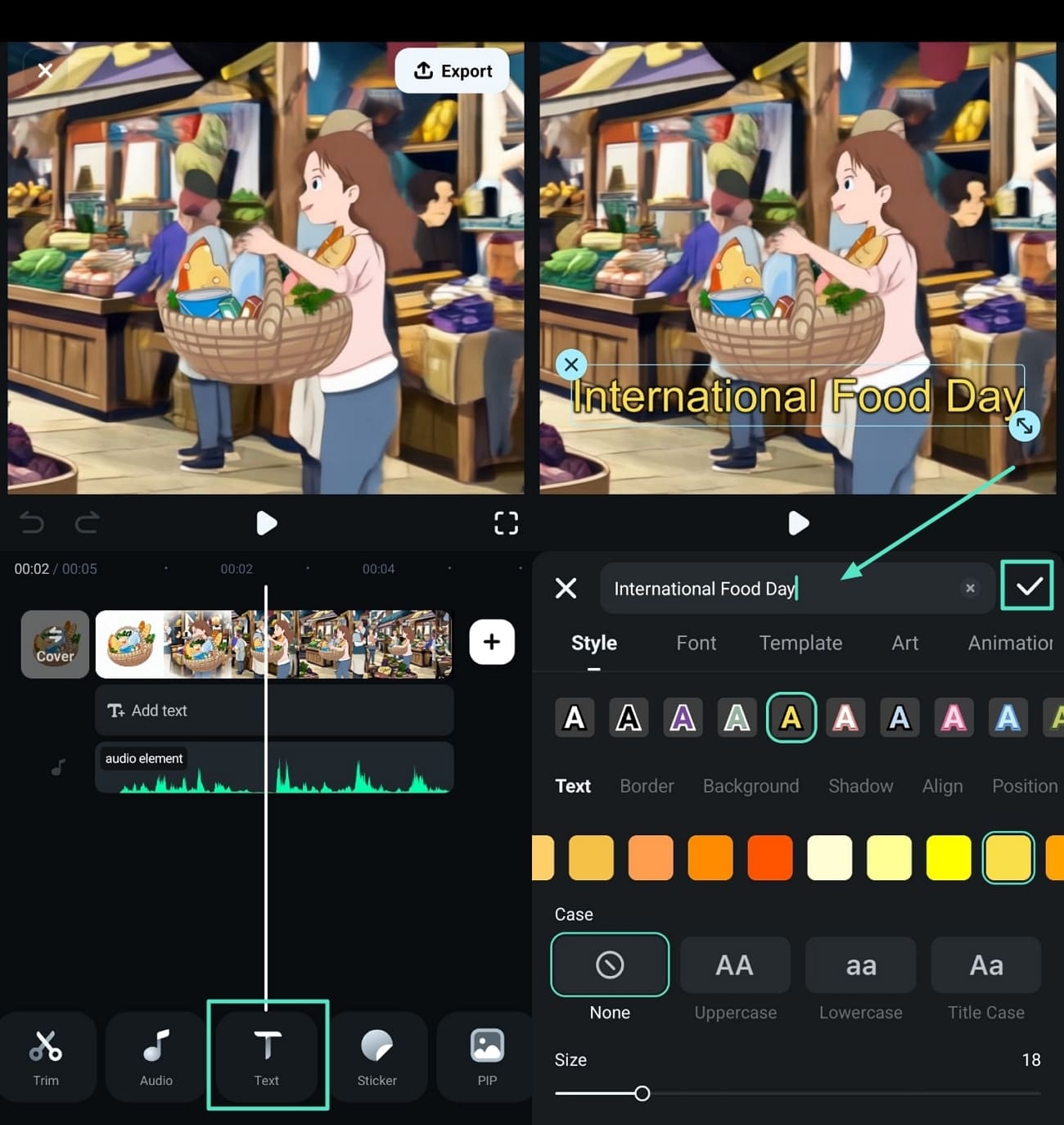 edit text properties