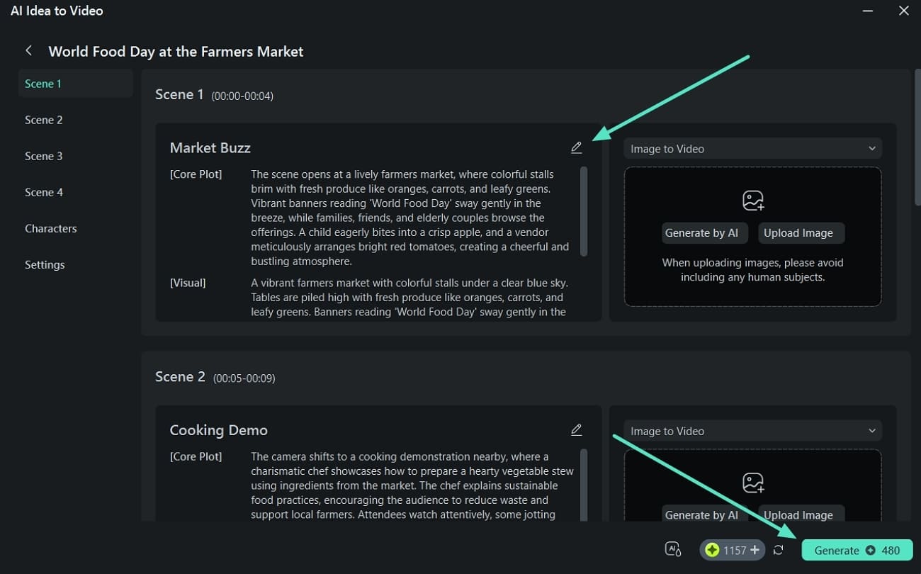 review scripts and hit generate