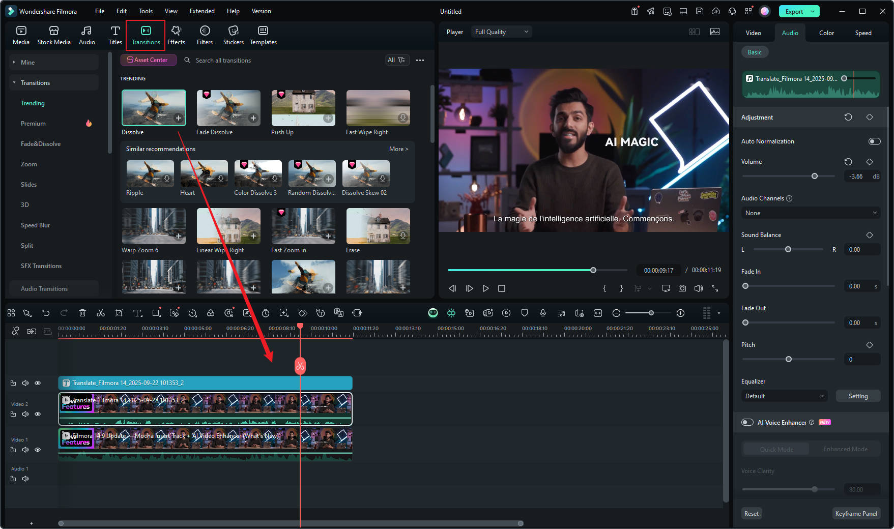 add smooth transitions to clips
