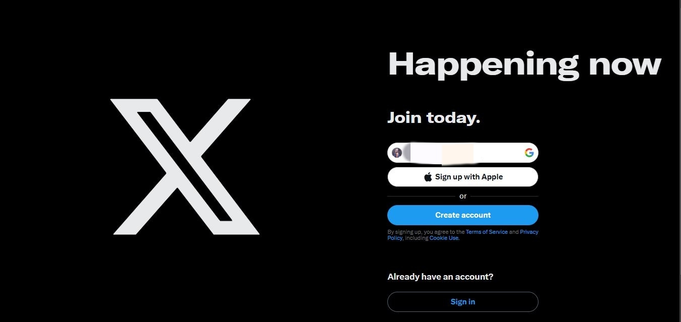 open twitter account