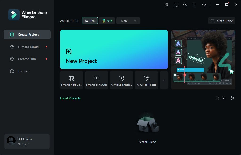 select new project