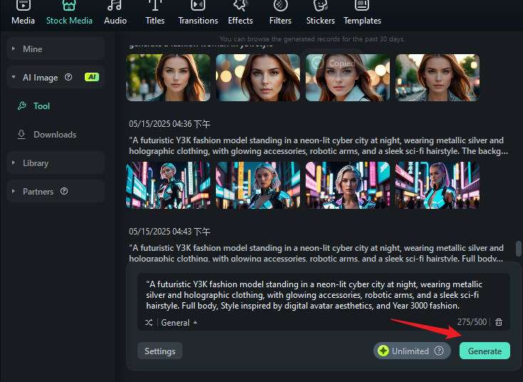 generate y3k style photos with ai