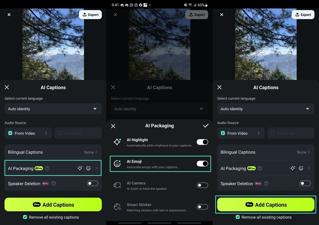 add ai captions to video