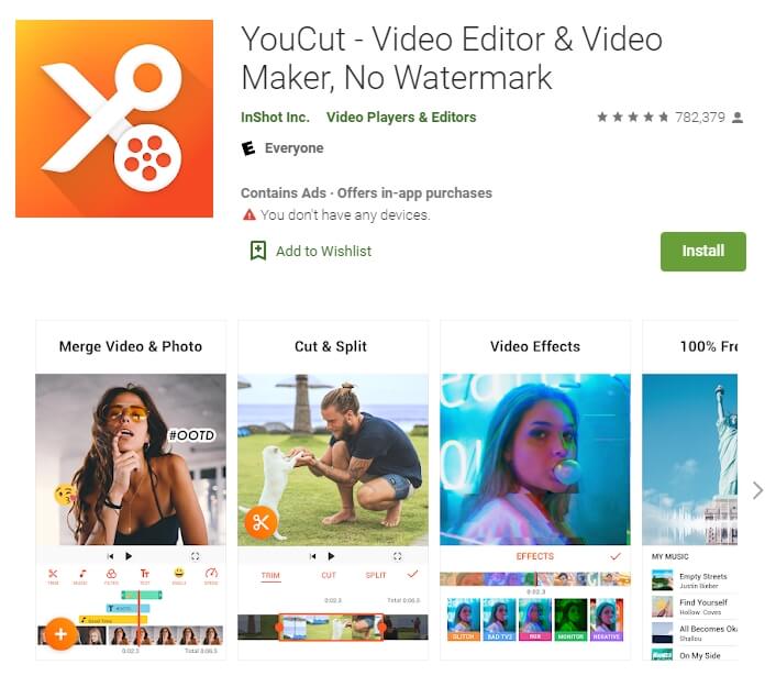 YouCut - محرر الفيديو و صانع فيديو تيك توك 