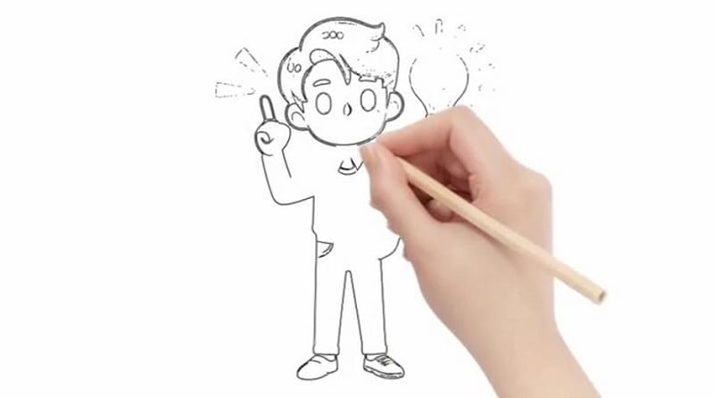 hand drawing a boy