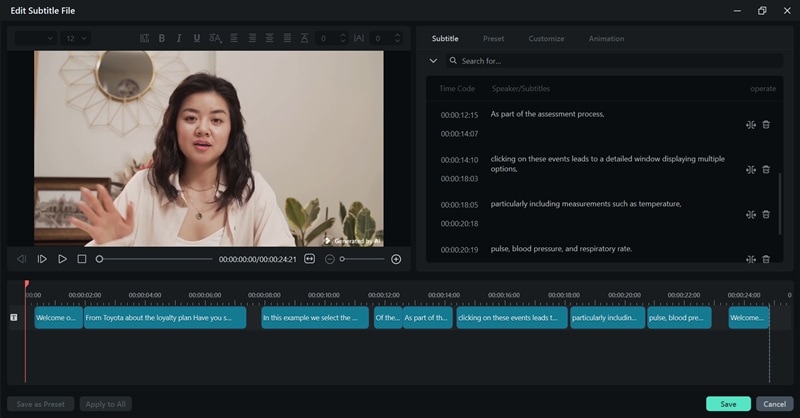 edit video translation caption