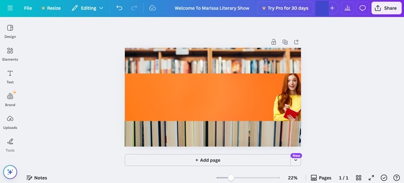 import your own photo for banner